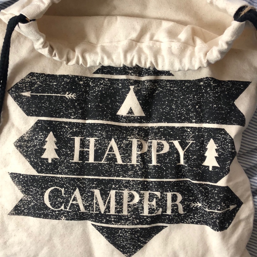 Reusable “happy camper” bag